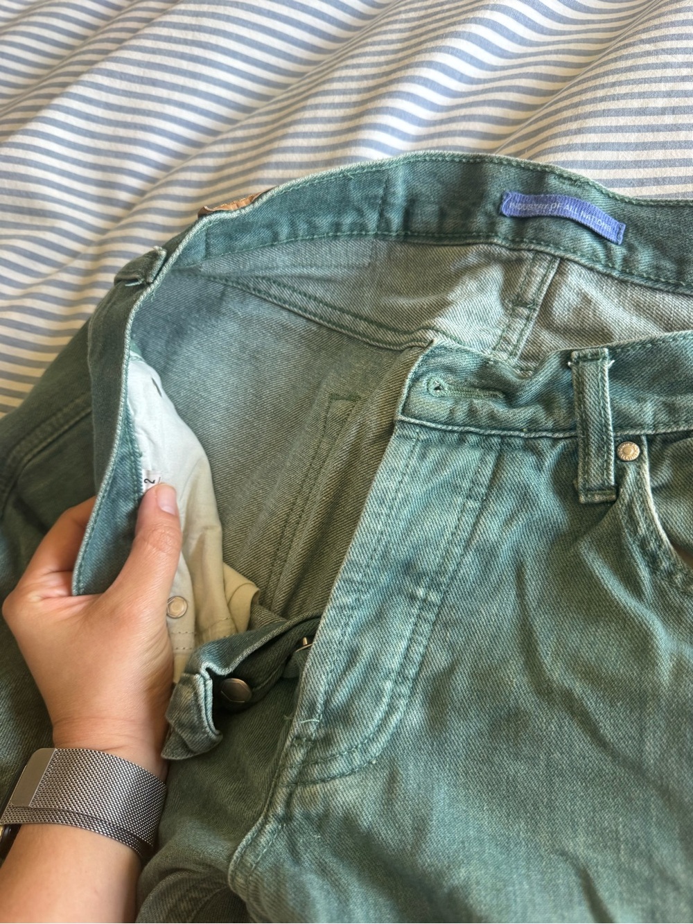 Industry of all nations - Slim Straight Men’s Jeans in Green - Picture 8 of 9